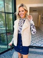 LAYER UP SHERPA VEST - CREAM
