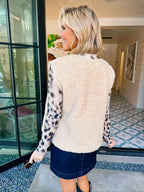 LAYER UP SHERPA VEST - CREAM