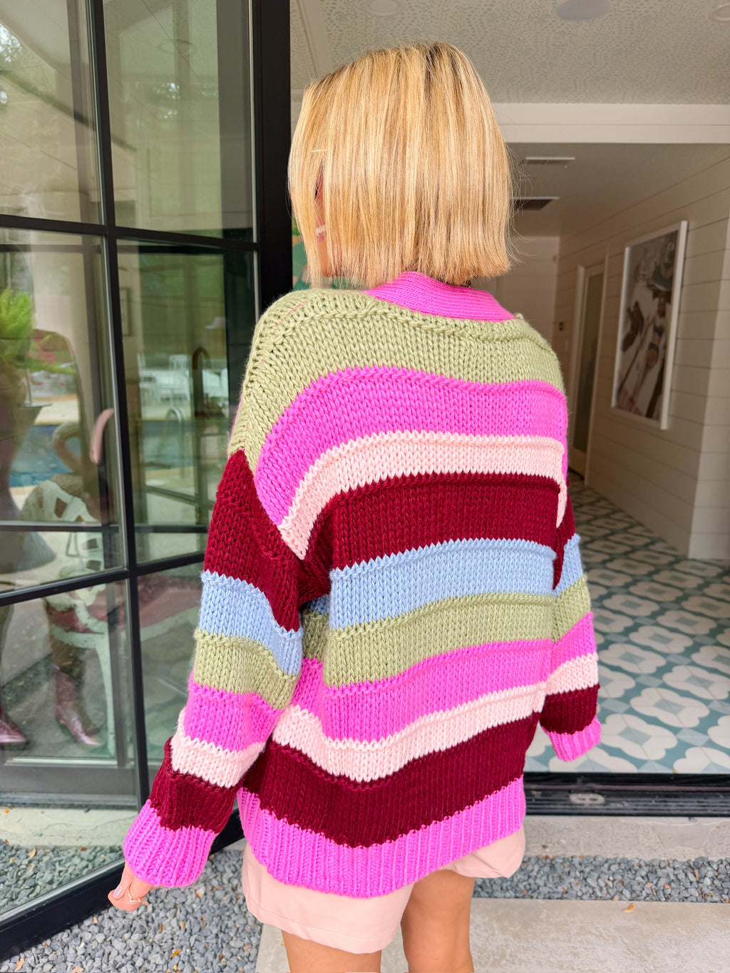 IT ALL COMES TOGETHER STRIPE CARDIGAN