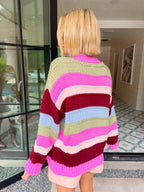 IT ALL COMES TOGETHER STRIPE CARDIGAN