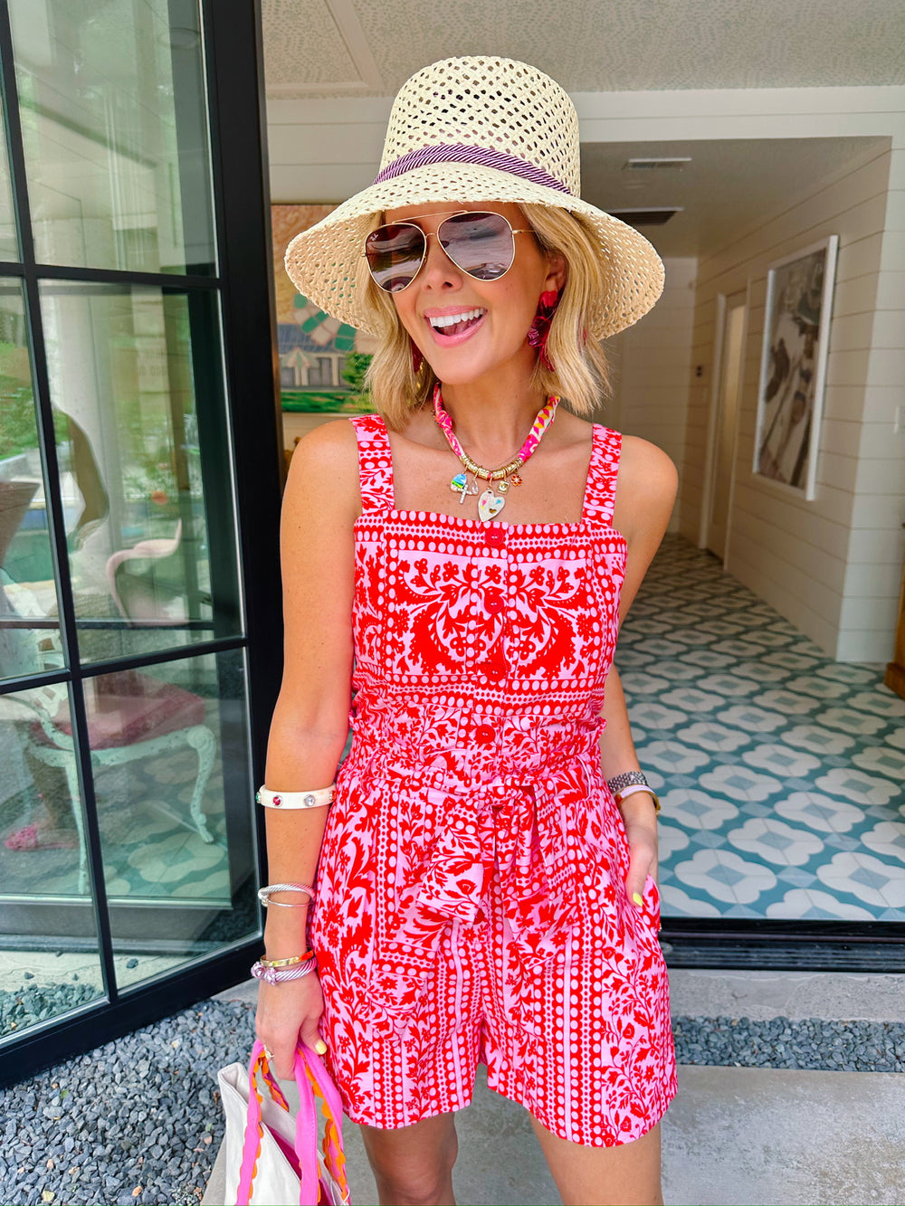 PURE RADIANCE ROMPER - RED