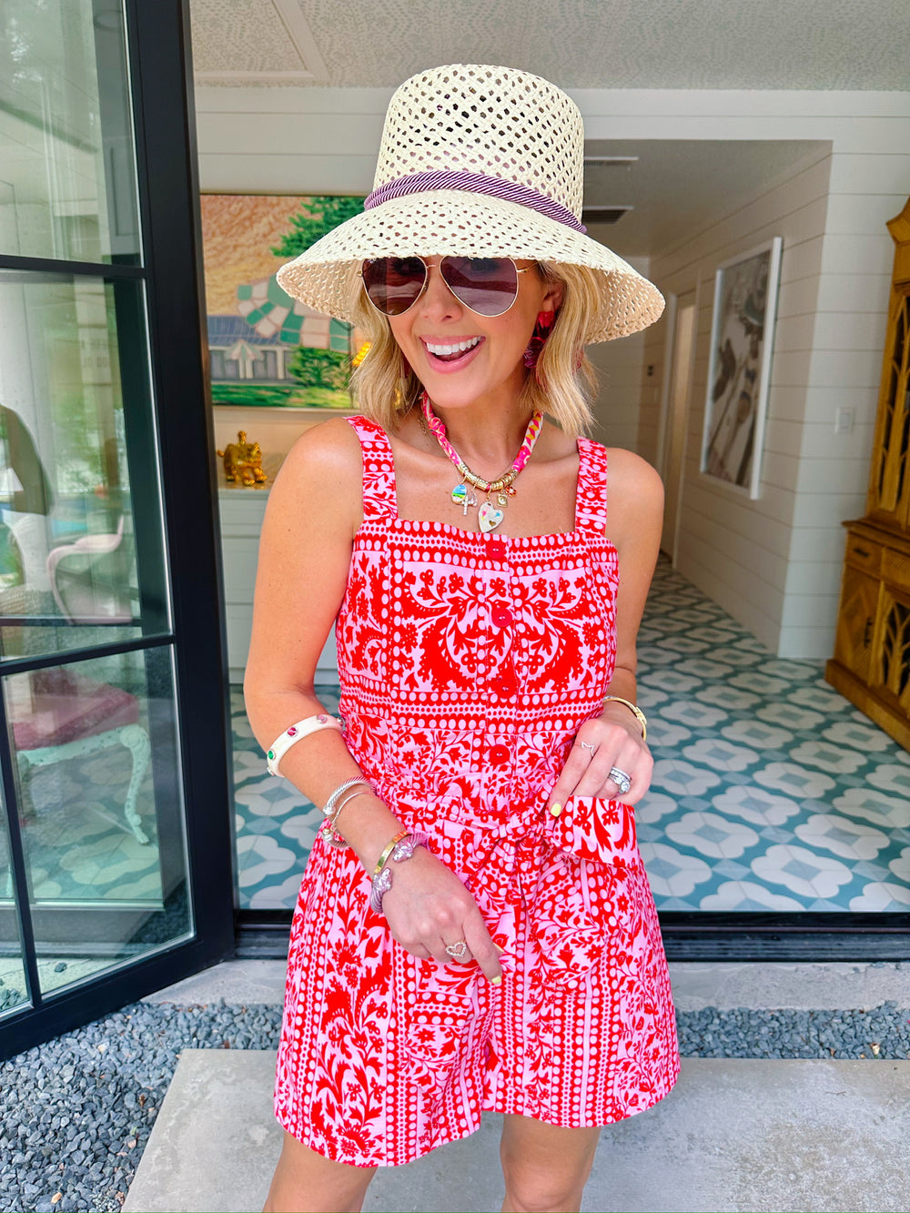 PURE RADIANCE ROMPER - RED