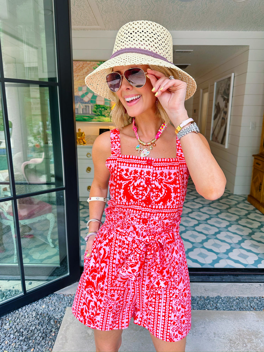 PURE RADIANCE ROMPER - RED