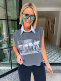 COWBOY GATHERING MUSCLE TEE - WASHED BLACK