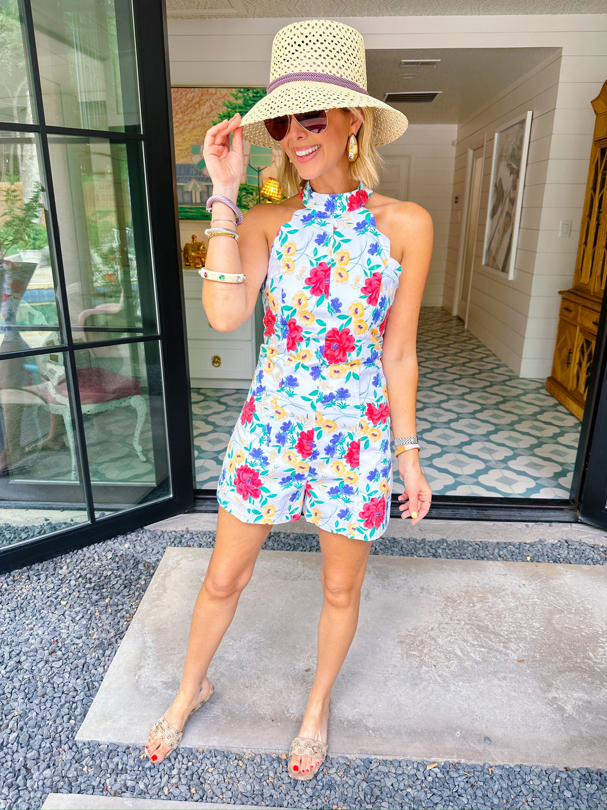MACKENZIE FLORAL SCALLOP ROMPER