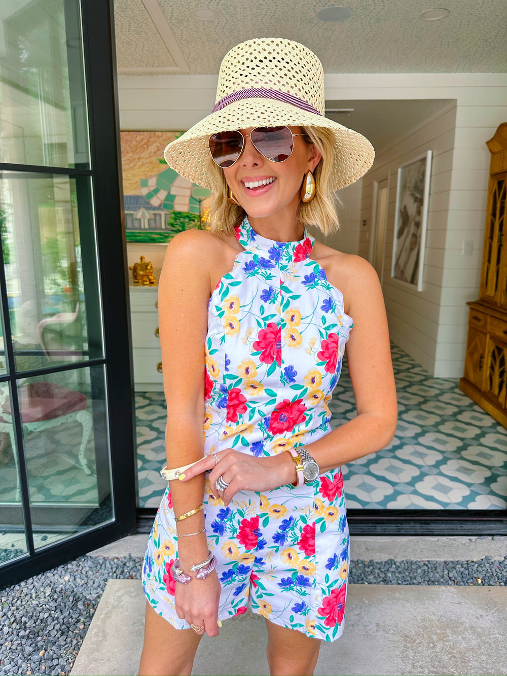 MACKENZIE FLORAL SCALLOP ROMPER