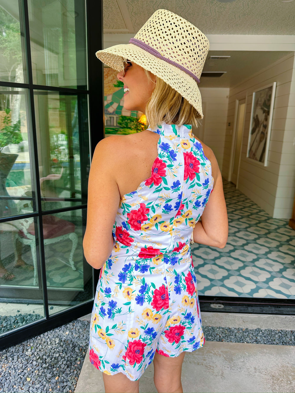 MACKENZIE FLORAL SCALLOP ROMPER