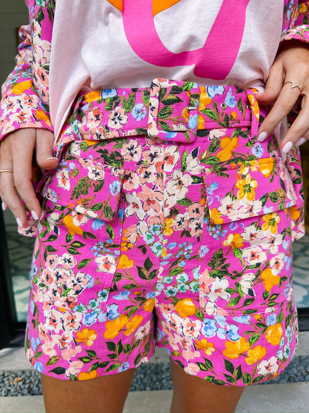 CATALINA FLORAL SHORTS - PINK