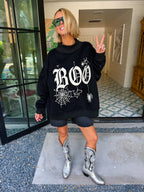 BOO REVERSIBLE MOCK NECK SWEATSHIRT - BLACK
