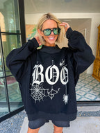 BOO REVERSIBLE MOCK NECK SWEATSHIRT - BLACK