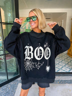 BOO REVERSIBLE MOCK NECK SWEATSHIRT - BLACK