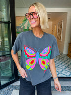 FIND JOY WHEREVER YOU ARE TEE - WASHED BLACK