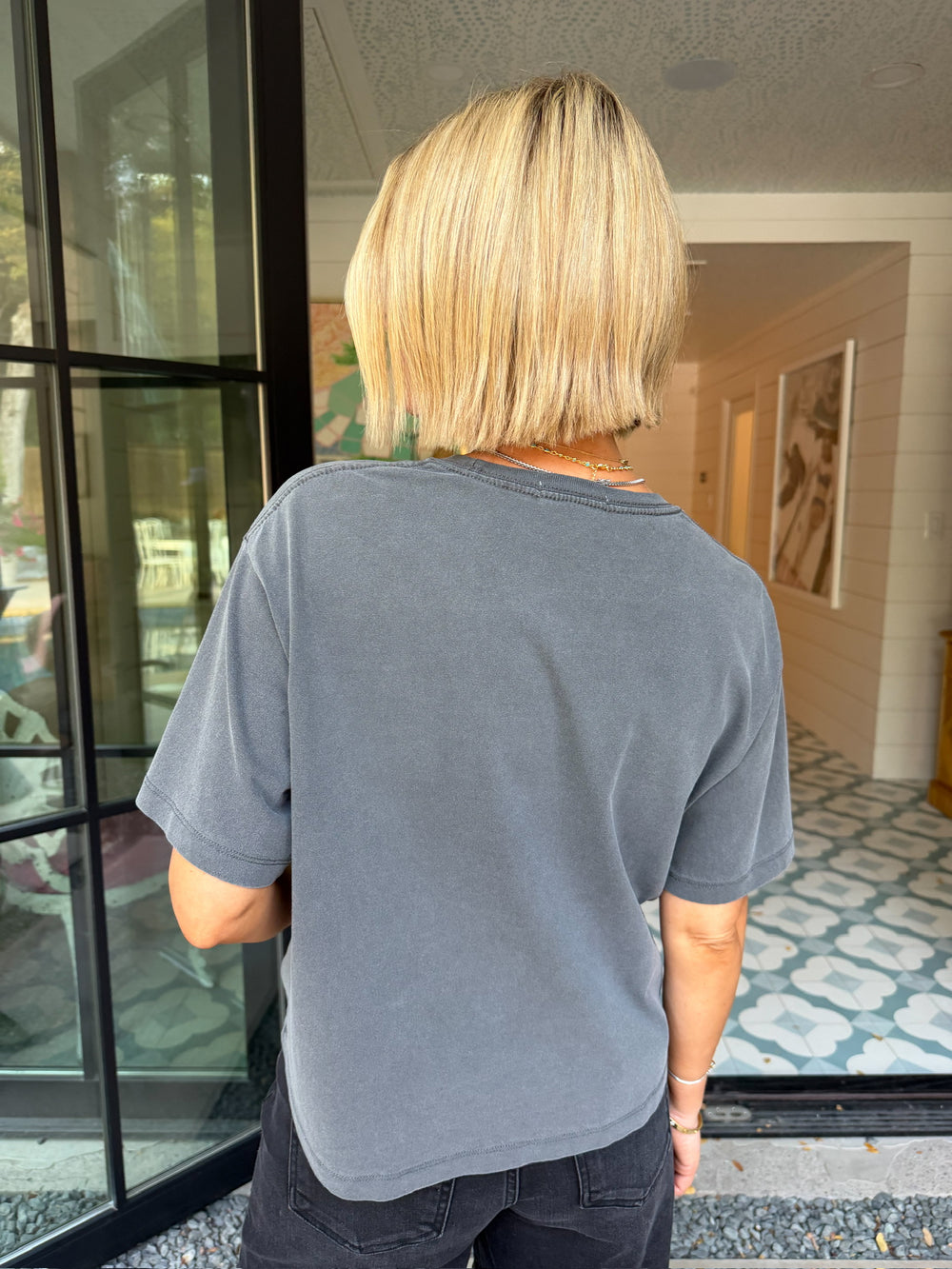 FIND JOY WHEREVER YOU ARE TEE - WASHED BLACK