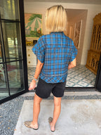 JEN HIGH RISE MID LENGTH DENIM SHORTS - BLACK