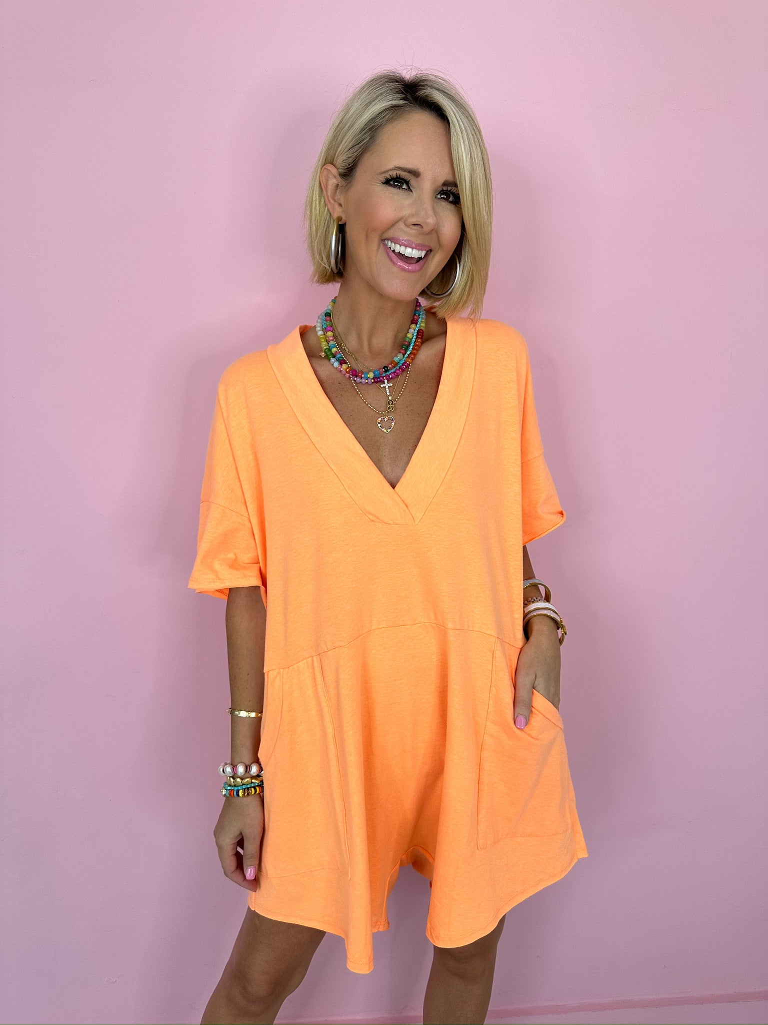 COURT COUTURE ROMPER - ORANGE