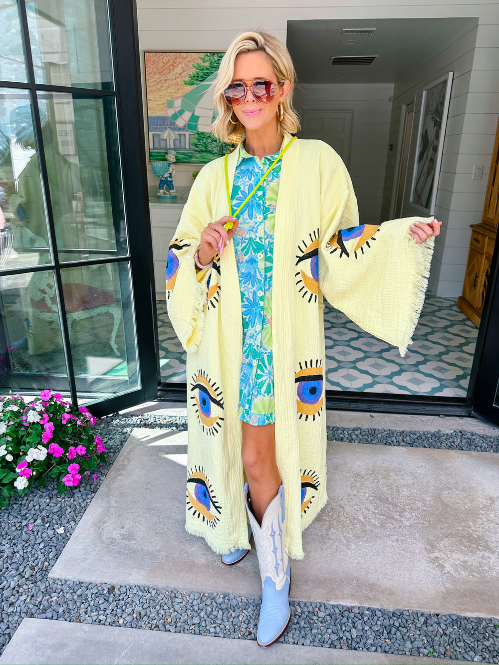ALL SEEING EYE KIMONO - YELLOW