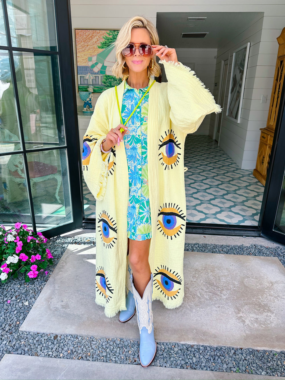 ALL SEEING EYE KIMONO - YELLOW
