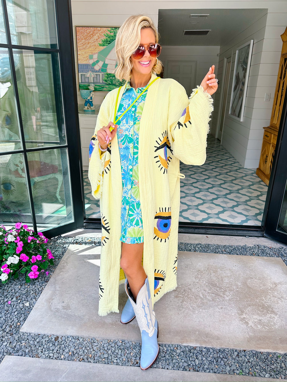 ALL SEEING EYE KIMONO - YELLOW