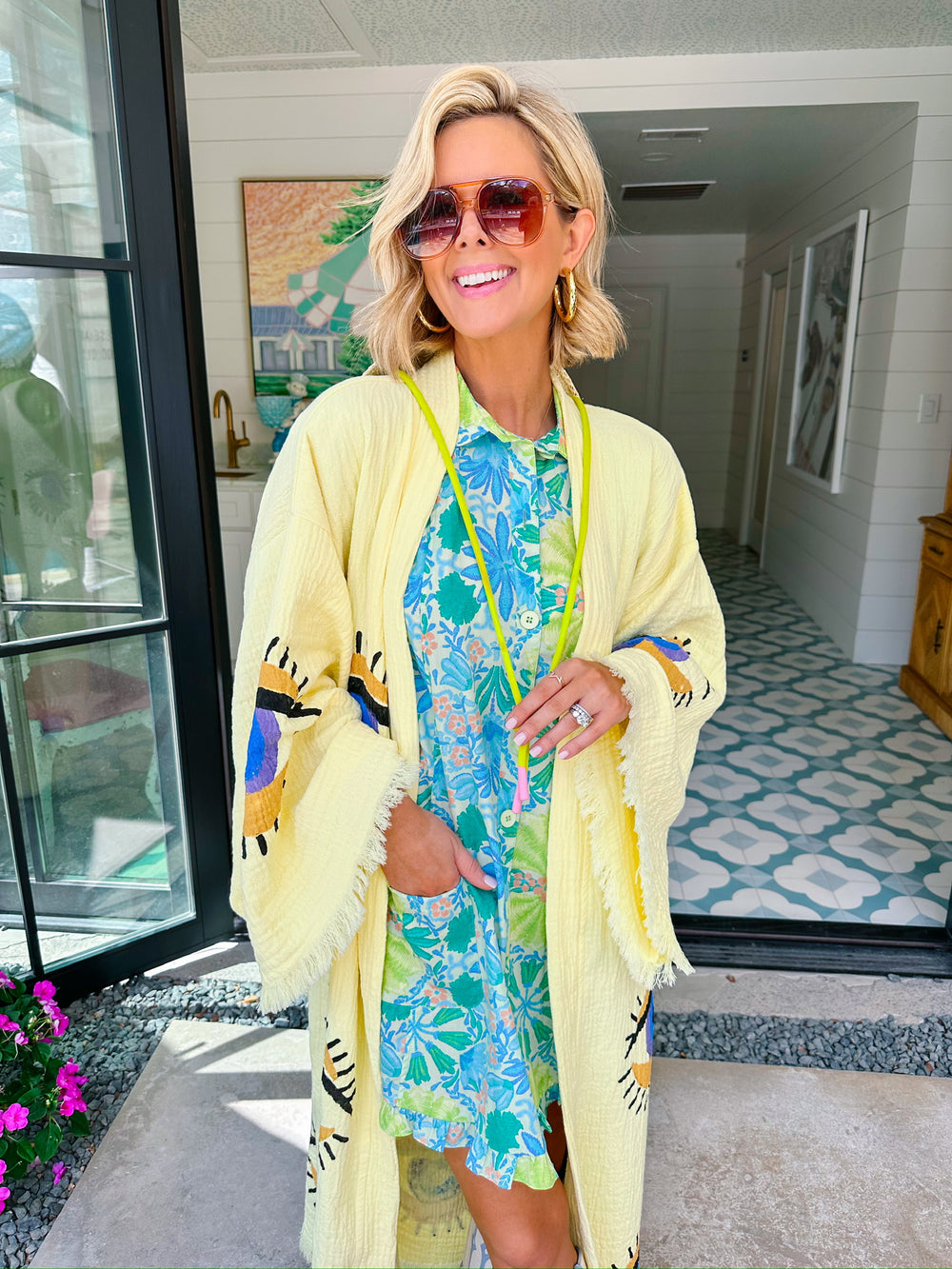 ALL SEEING EYE KIMONO - YELLOW