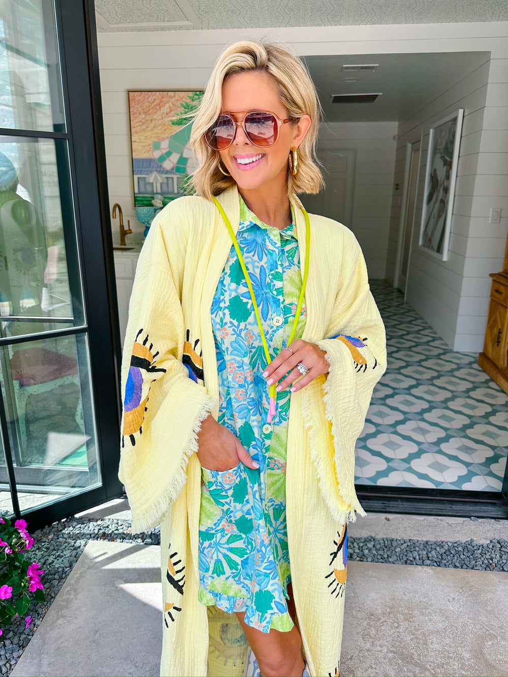 ALL SEEING EYE KIMONO - YELLOW