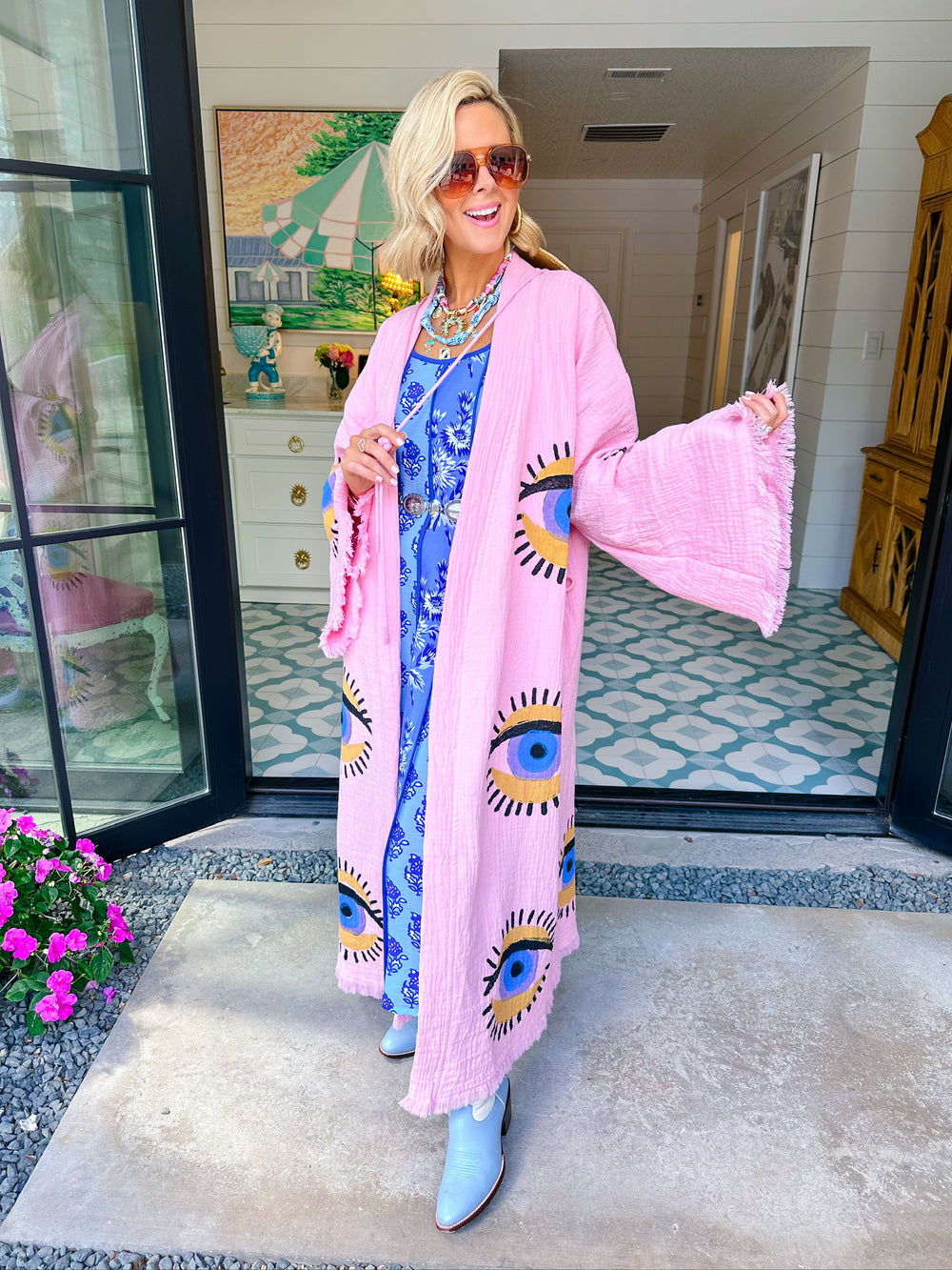 ALL SEEING EYE KIMONO - PINK