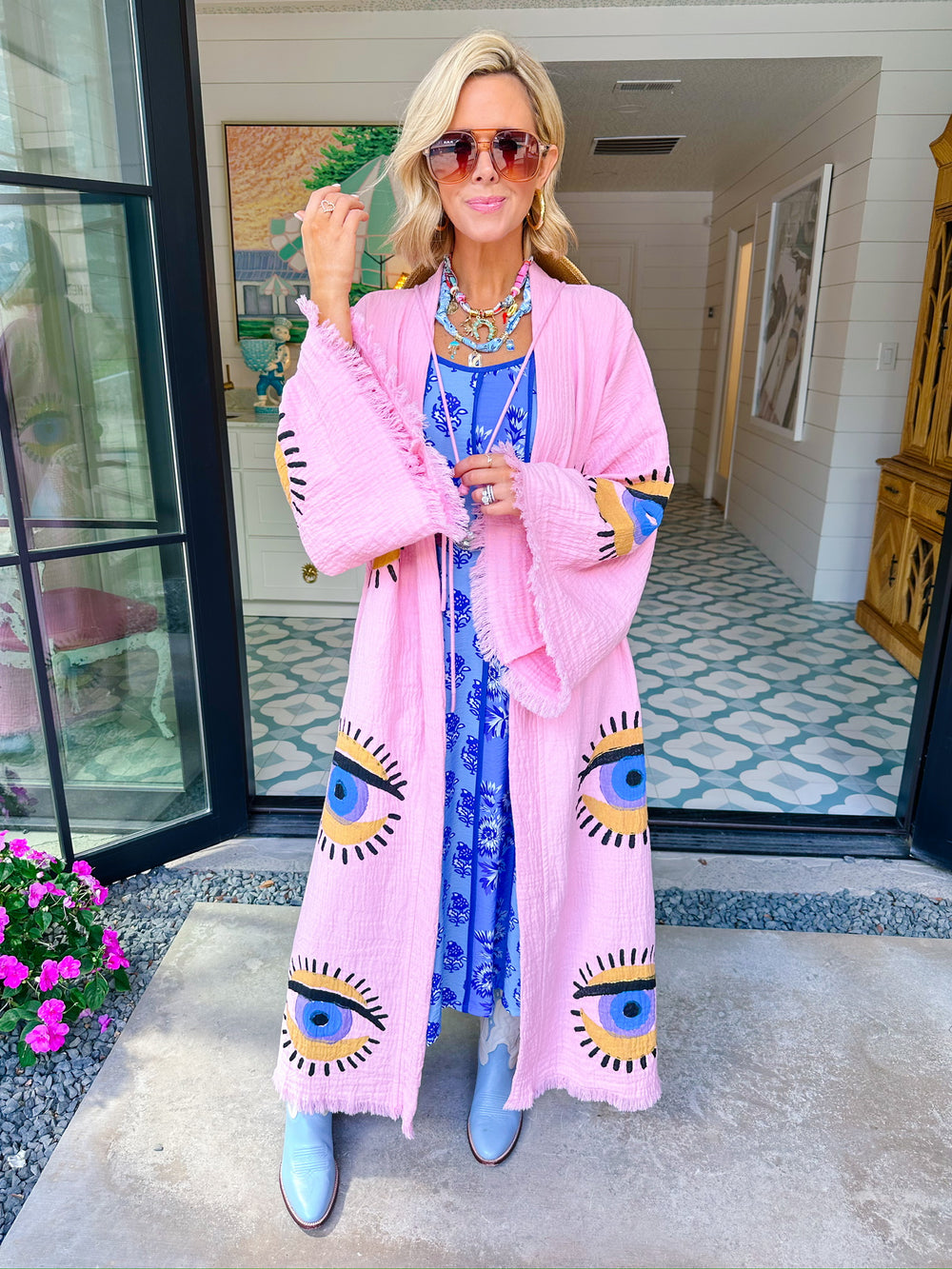 ALL SEEING EYE KIMONO - PINK