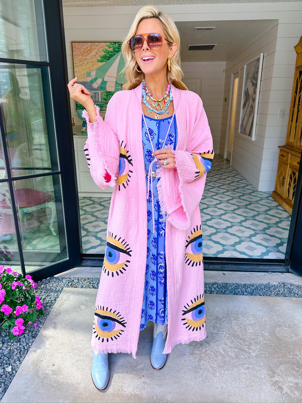 ALL SEEING EYE KIMONO - PINK