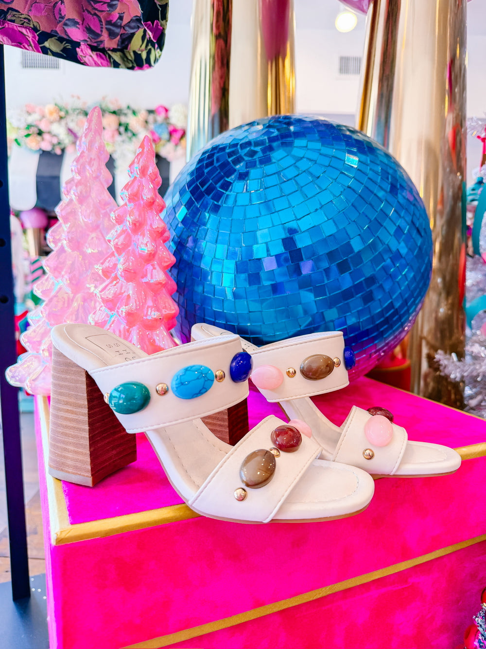 ELIZABETH STONE BLOCK HEEL - BONE