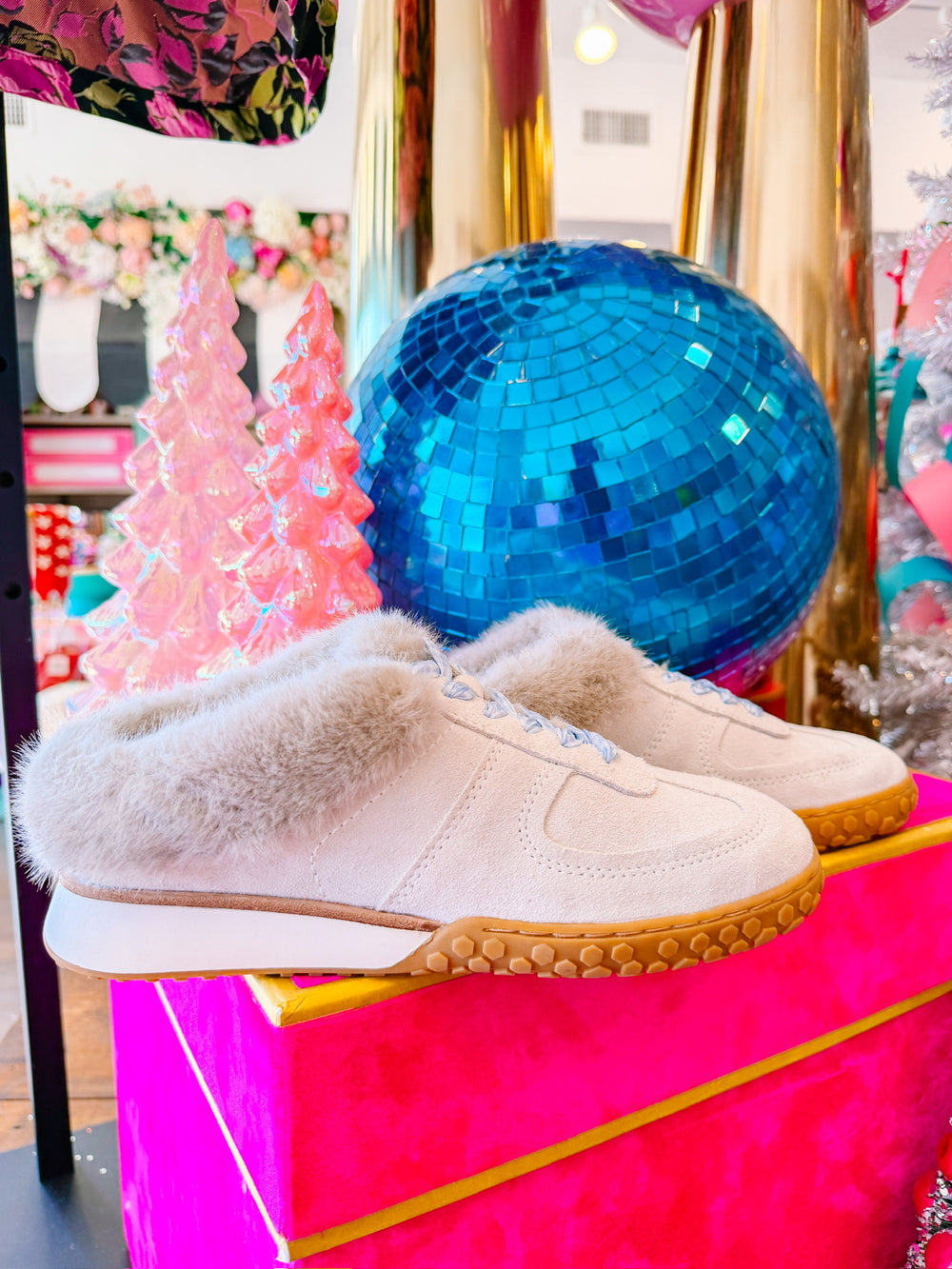 IZZEY PLUSH SUEDE SLIP ON SNEAKER - LIGHT TAUPE