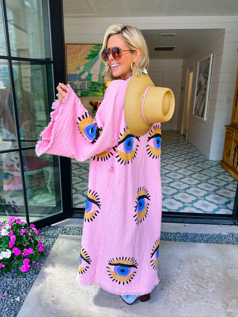 ALL SEEING EYE KIMONO - PINK