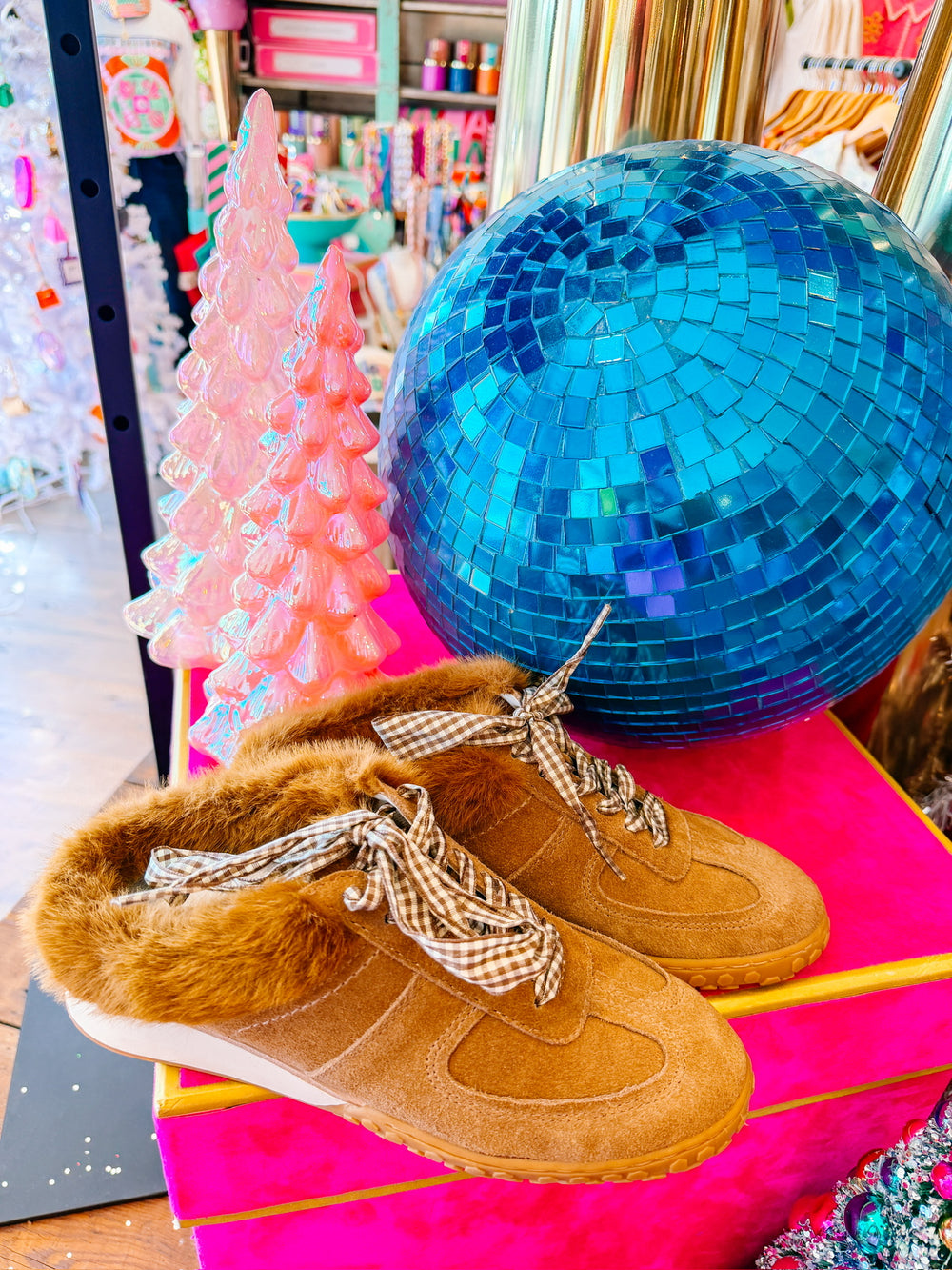 IZZEY PLUSH SUEDE SLIP ON SNEAKER - BROWN