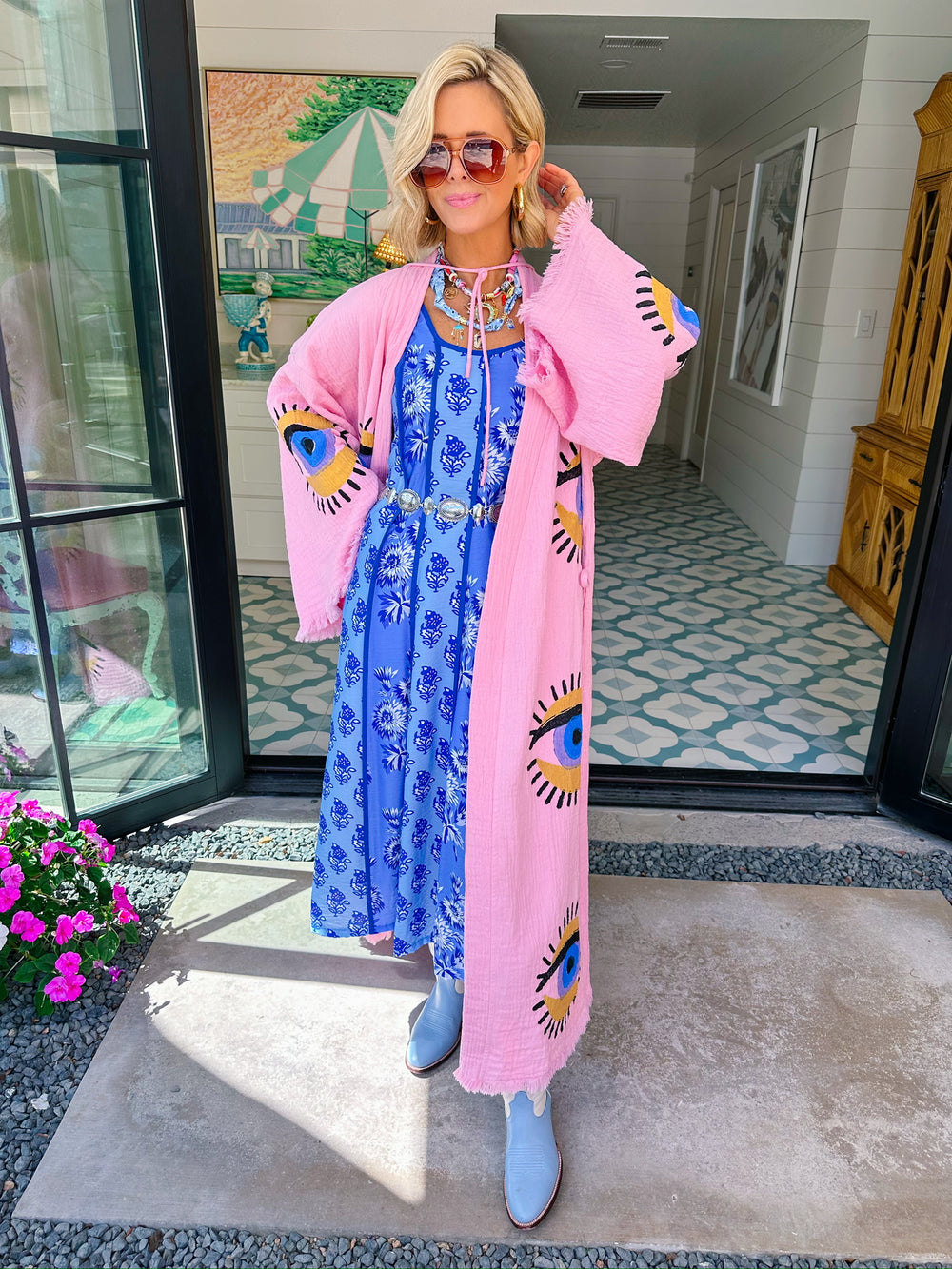 ALL SEEING EYE KIMONO - PINK