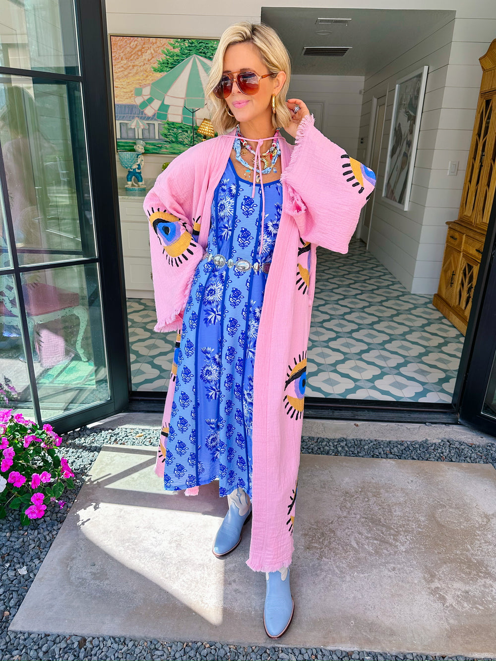 ALL SEEING EYE KIMONO - PINK