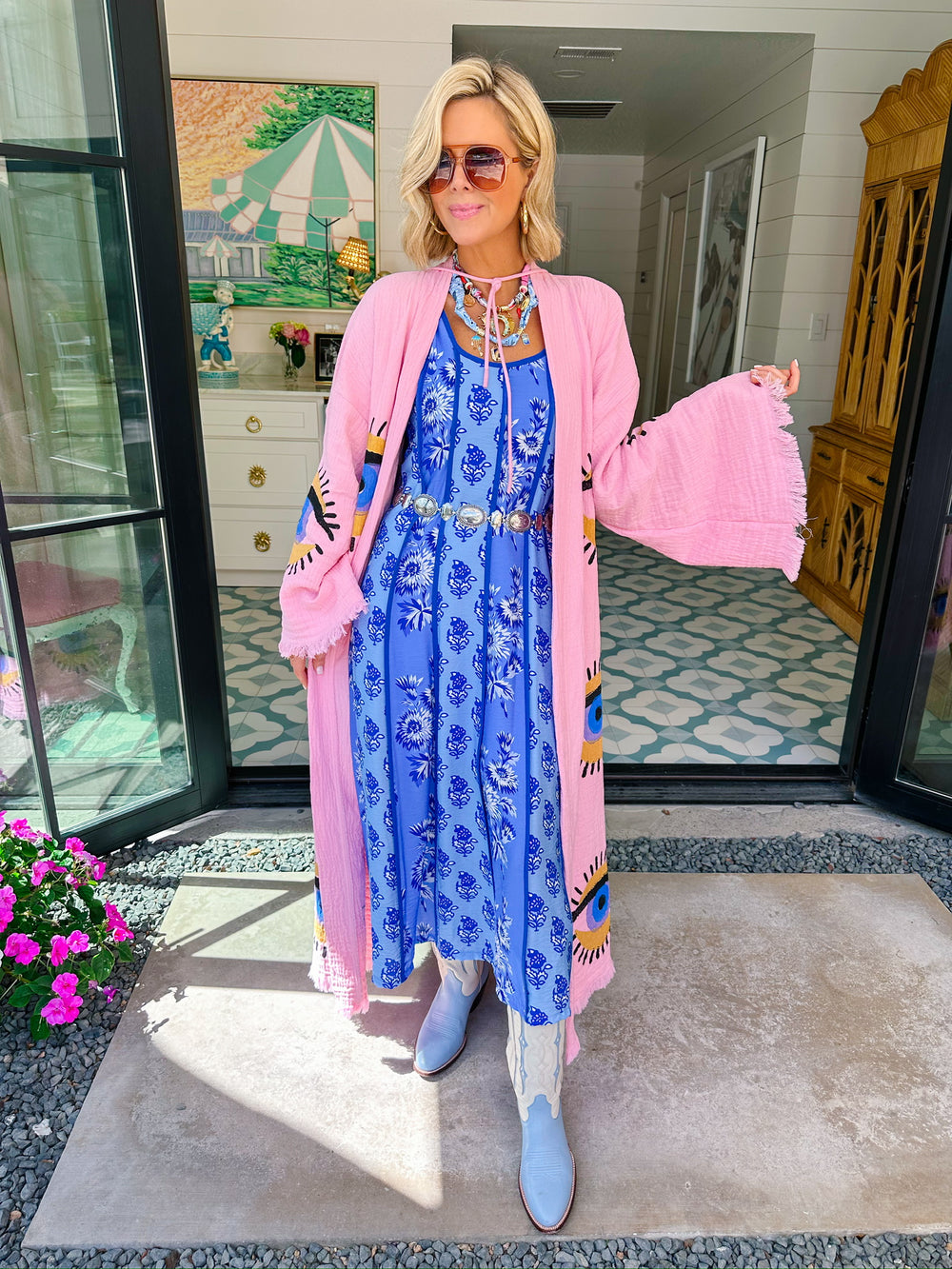ALL SEEING EYE KIMONO - PINK
