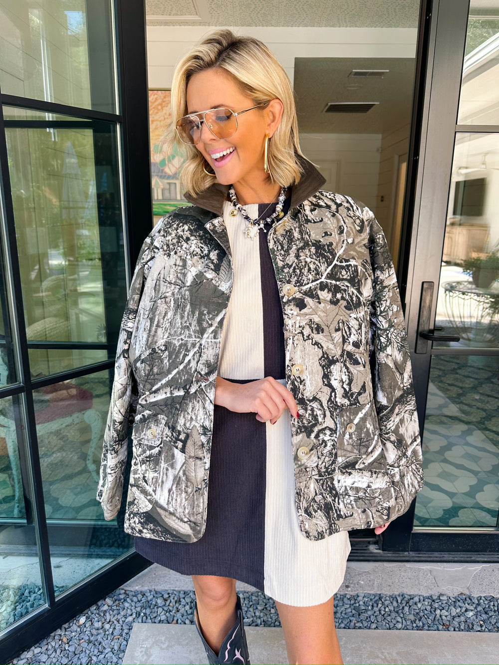 HIDE AND CHIC CAMO JACKET - KHAKI