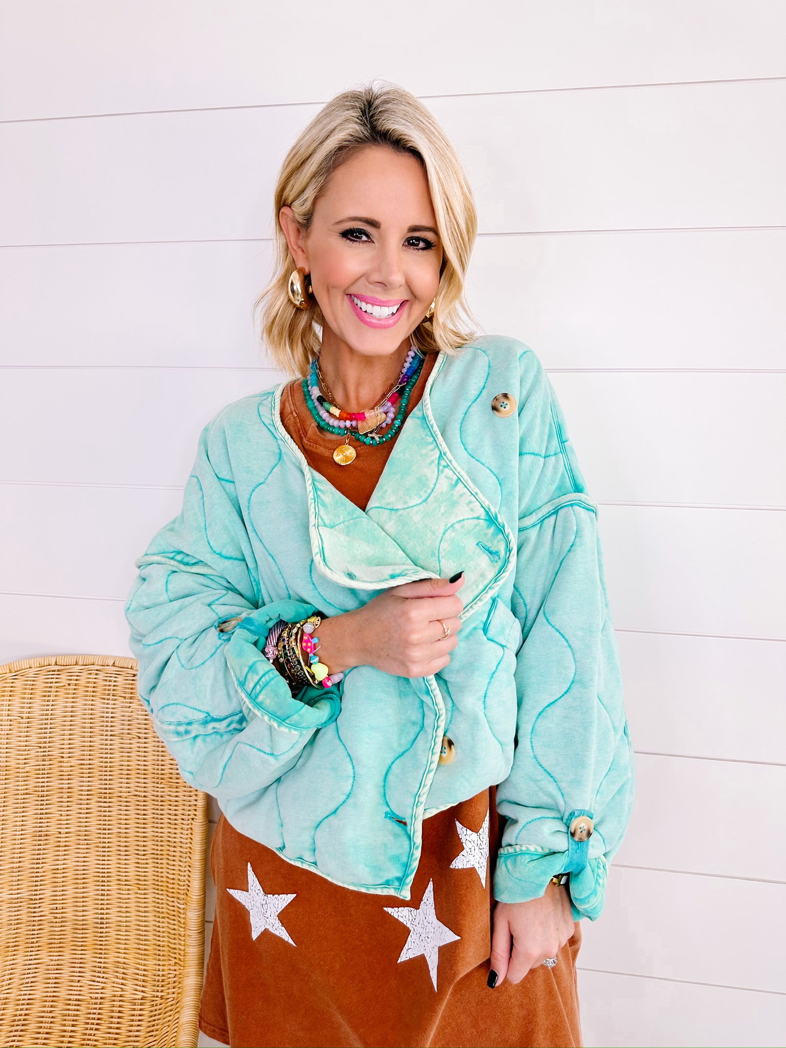 SOUTHERN COMFORT QUILTED JACKET - MINT