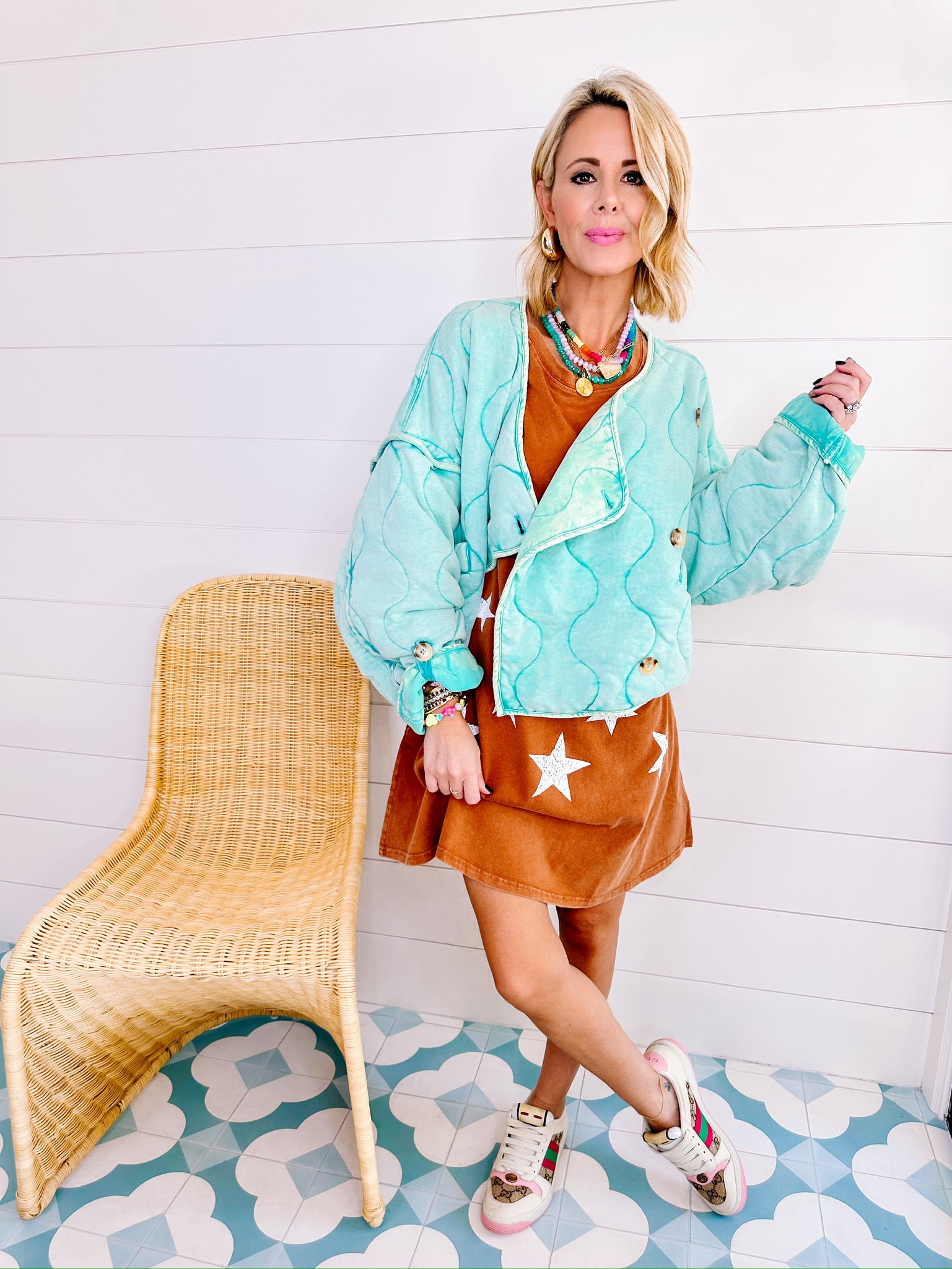 SOUTHERN COMFORT QUILTED JACKET - MINT