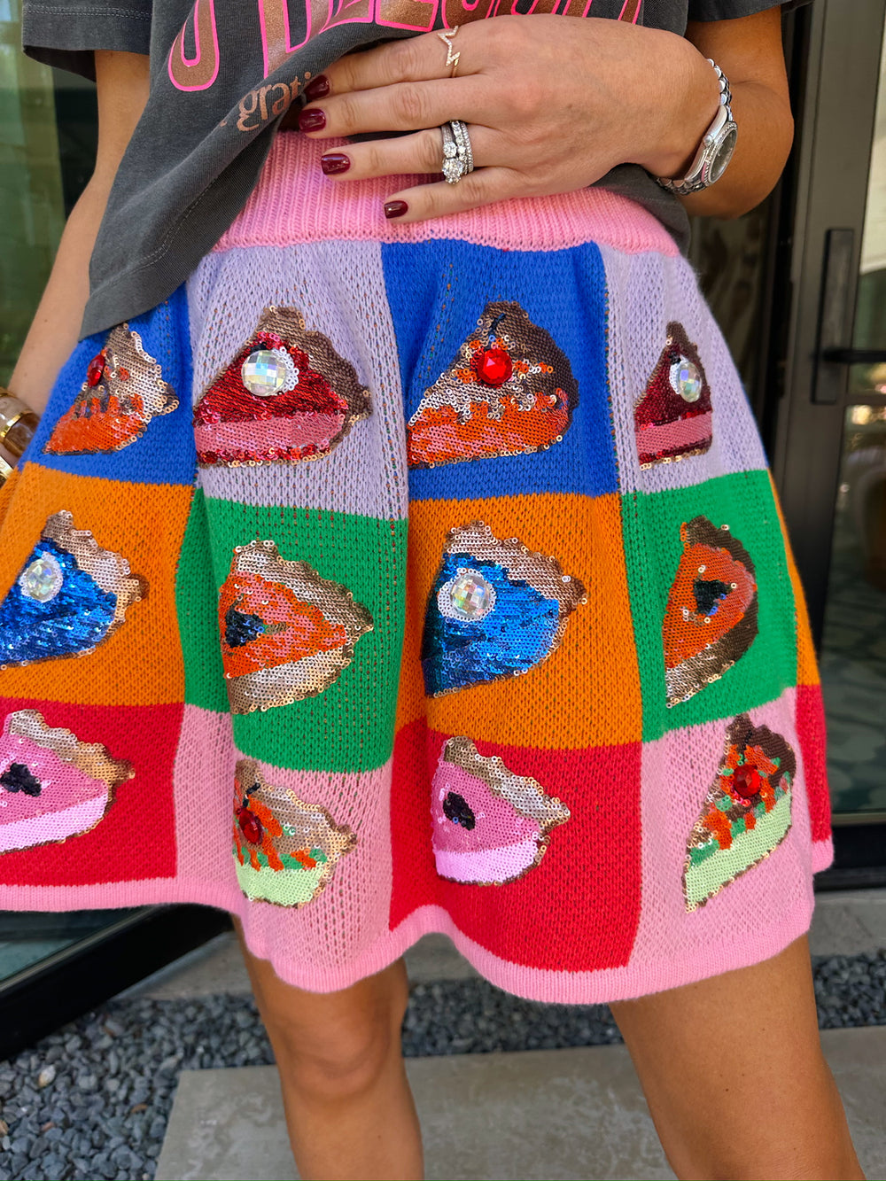 PIECE OF PIE COLORBLOCK SKIRT