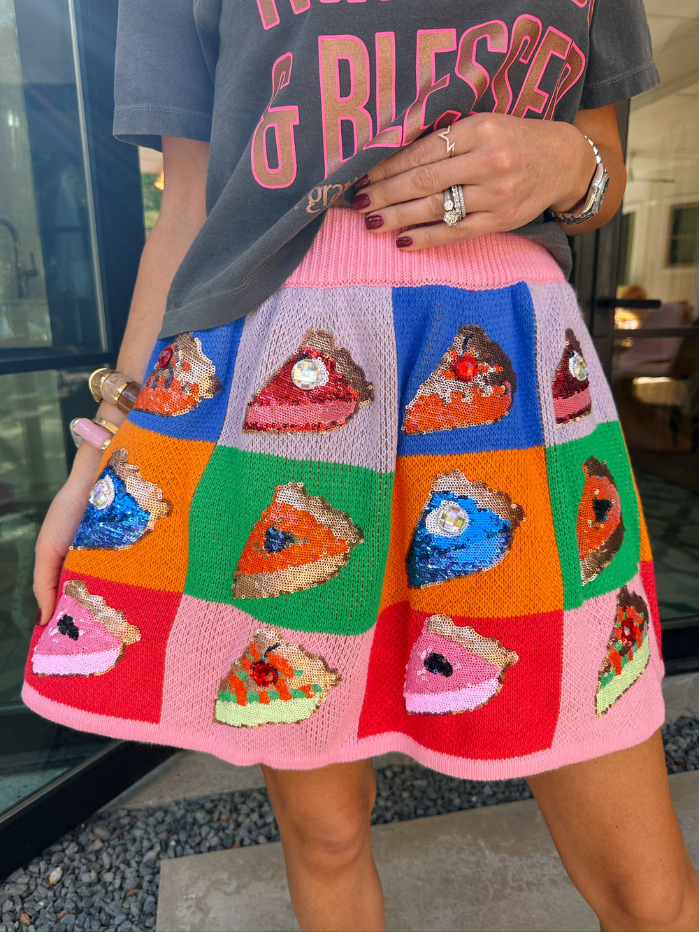 PIECE OF PIE COLORBLOCK SKIRT