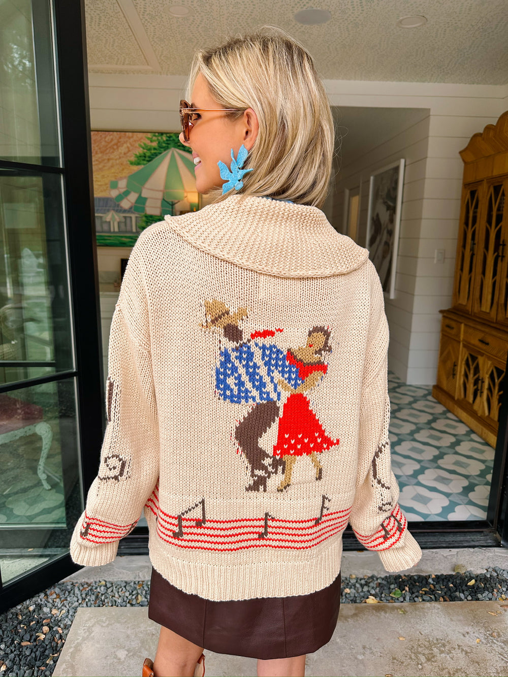 DANCE ALONG ZIP UP SWEATER CARDIGAN - CREAM