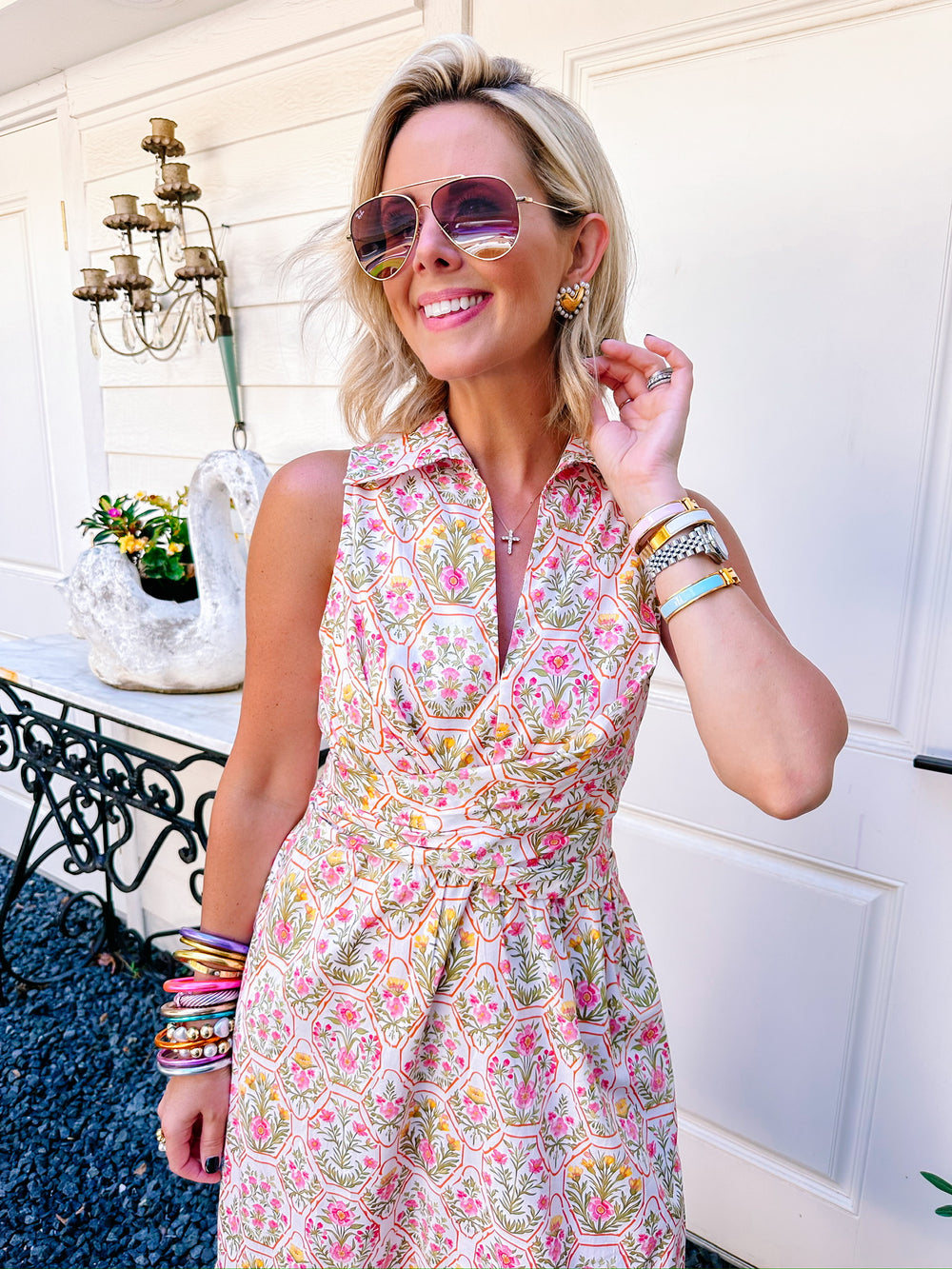 MARIGOLD TERRARIUM TIE MIDI DRESS