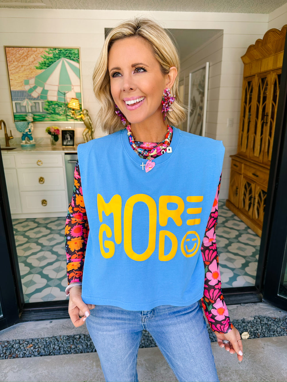 HAZEL FLORAL LONG SLEEVE SHEER TOP - BLACK