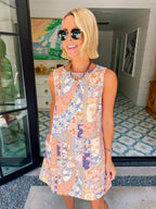 TELL A STORY FLORAL PATCHWORK DRESS