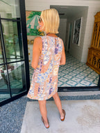 TELL A STORY FLORAL PATCHWORK DRESS