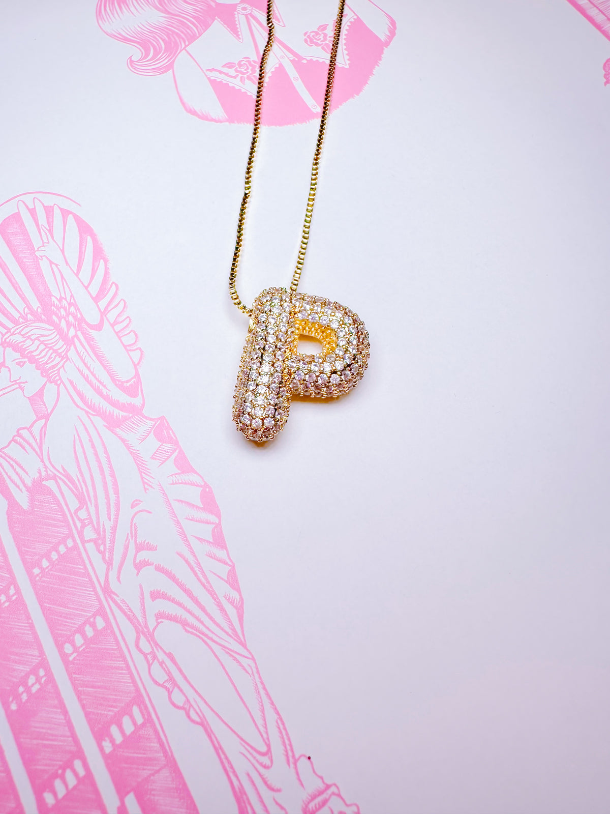 IN THE MOMENT INITIAL BUBBLE NECKLACE