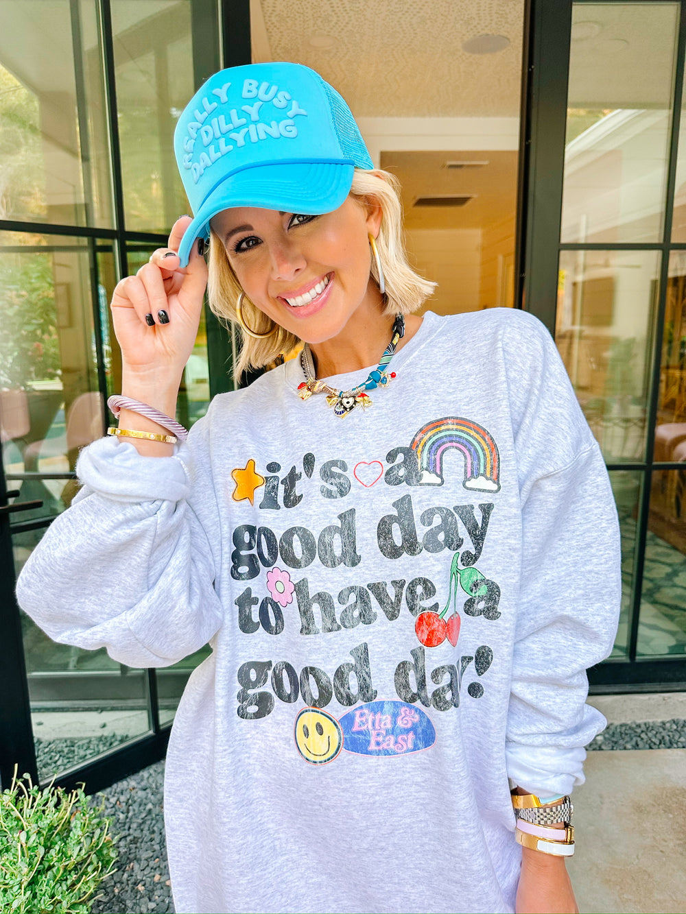 DILLY DALLY TRUCKER HAT - BLUE