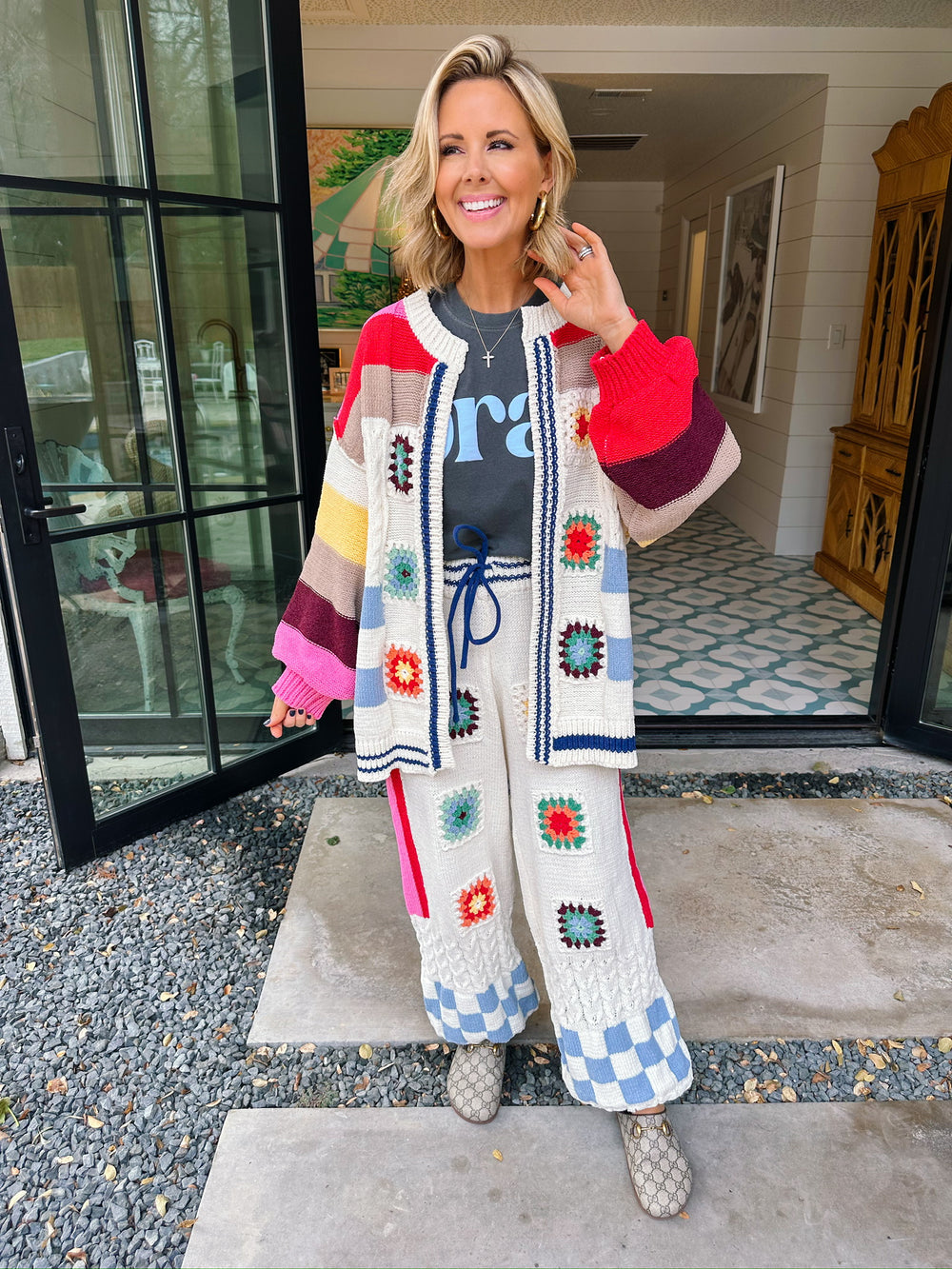 HAPPY DAYS CROCHET PANT SET - WHITE