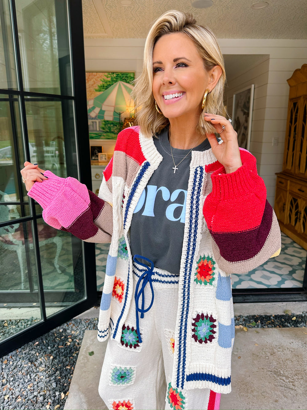 HAPPY DAYS CROCHET PANT SET - WHITE