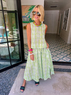 IN THE LIME LIGHT MIDI SKIRT SET - GREEN