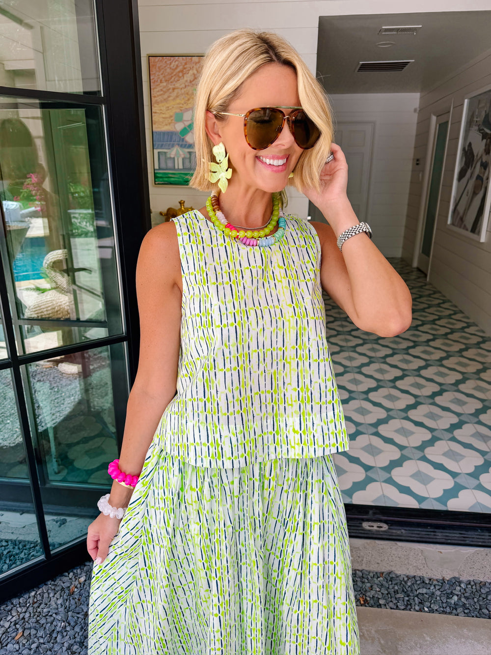 IN THE LIME LIGHT MIDI SKIRT SET - GREEN
